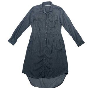 STANDARD GRACE long sleeve shirt  dress dark grey button down  tunic sz S